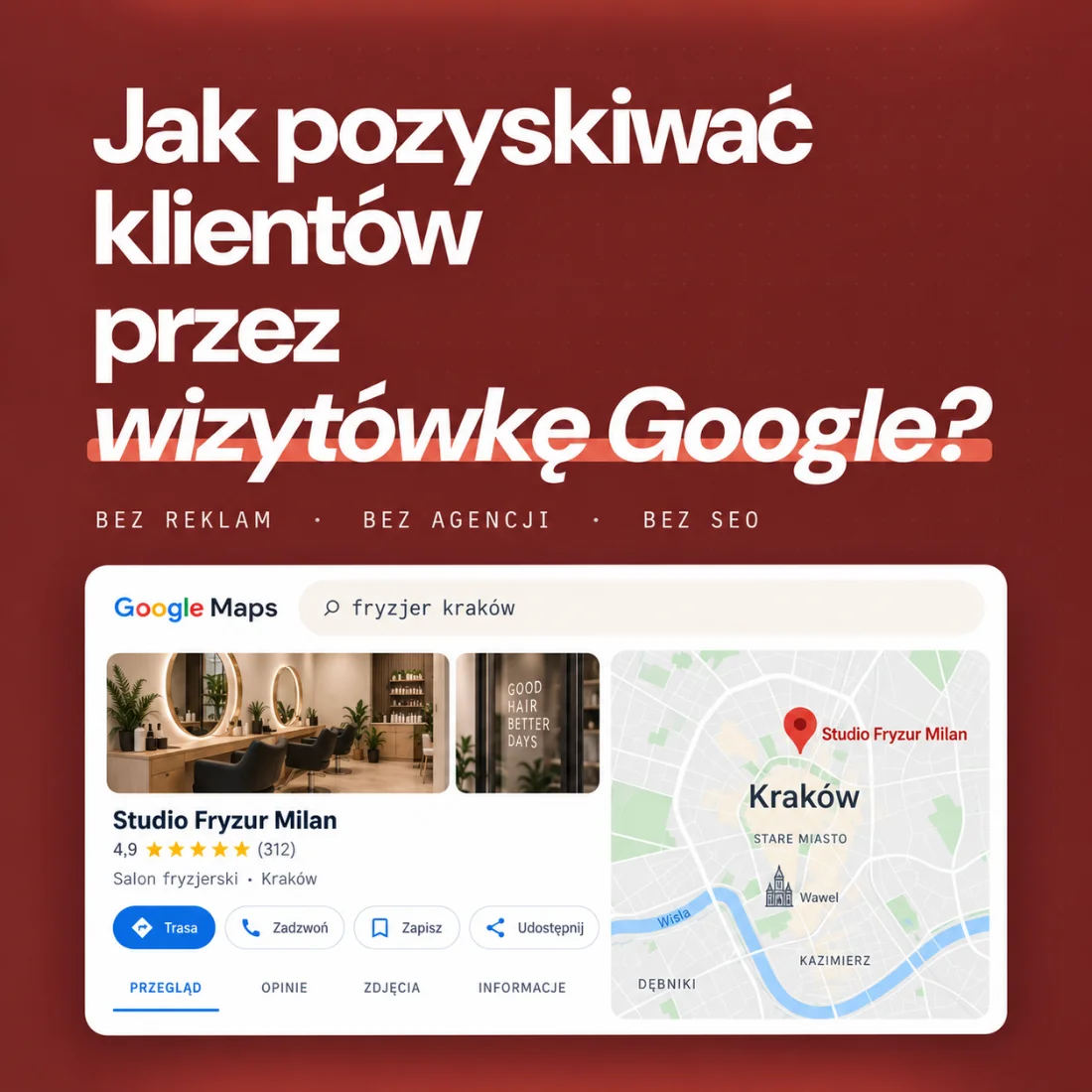 Kurs: Jak pozyskiwać klientów przez wizytówkę Google?